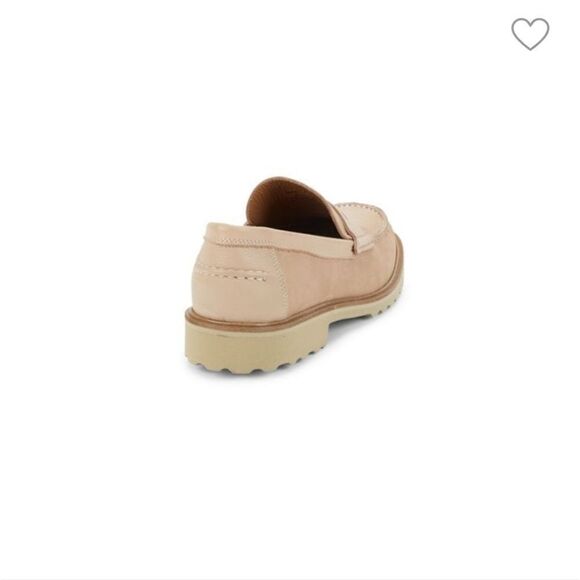New Donald J Pliner Leather Driving Leather Penny Loafers beige size 8.5 slip on
